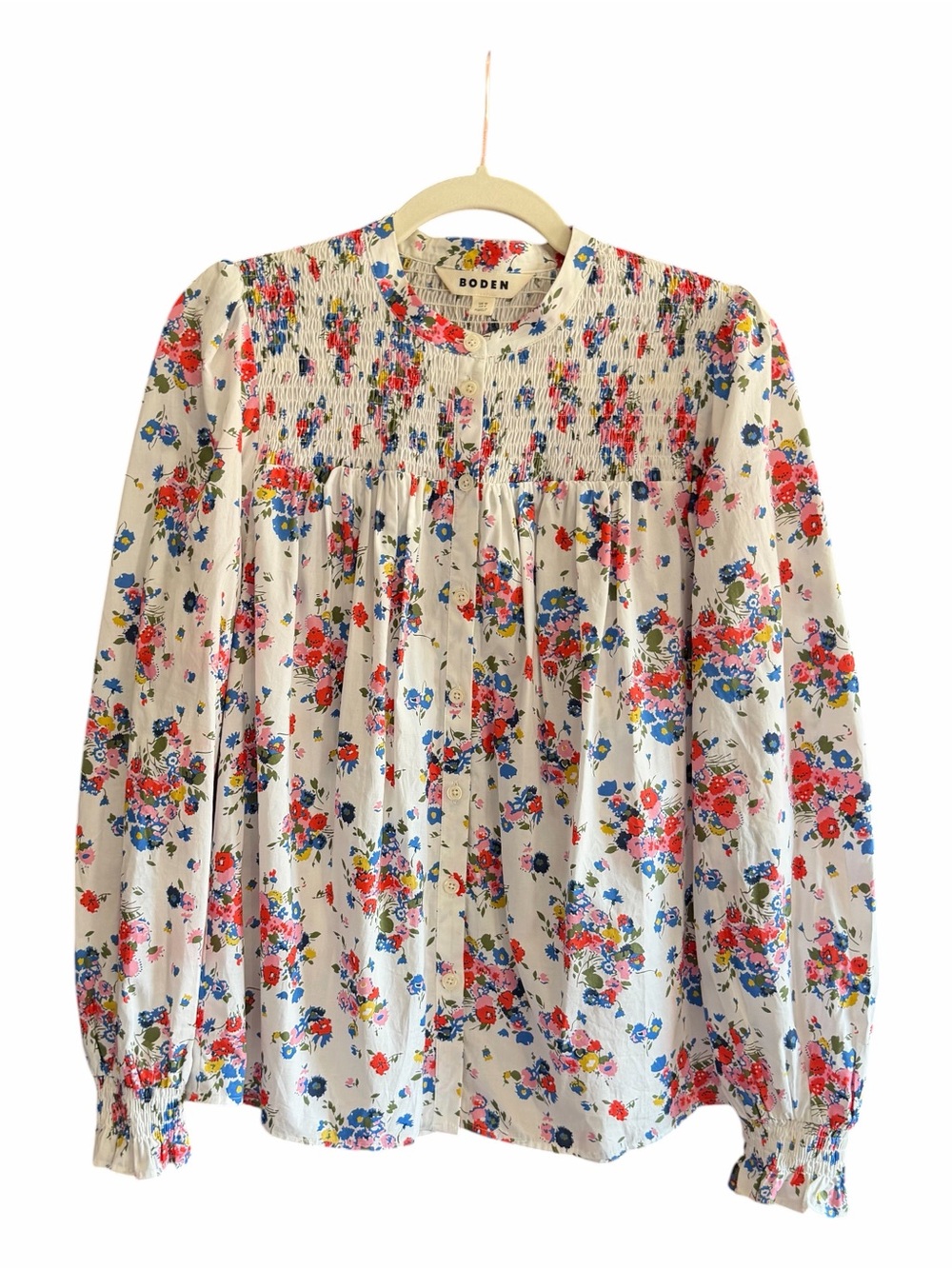 BODEN Helena Cotton Blouse White Floral 8 - Picture 2 of 13